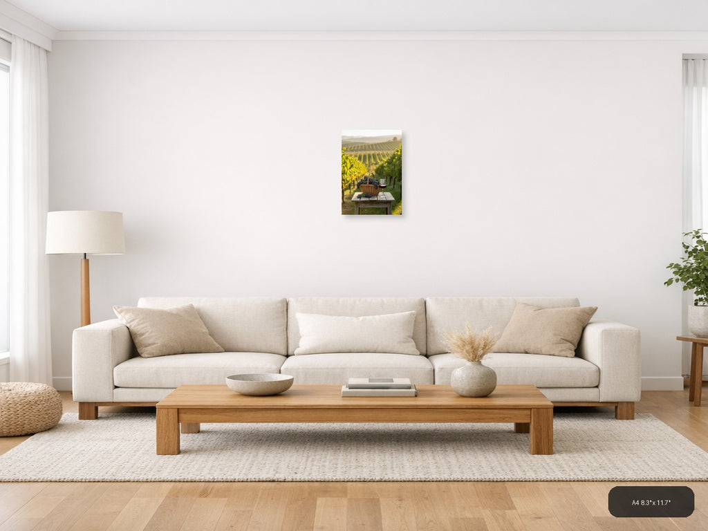 Wine — Minimalist (Portrait) Canvas Print | Minimalist Wall Art | A4 A3 A2 A1 — A4 / Living Room