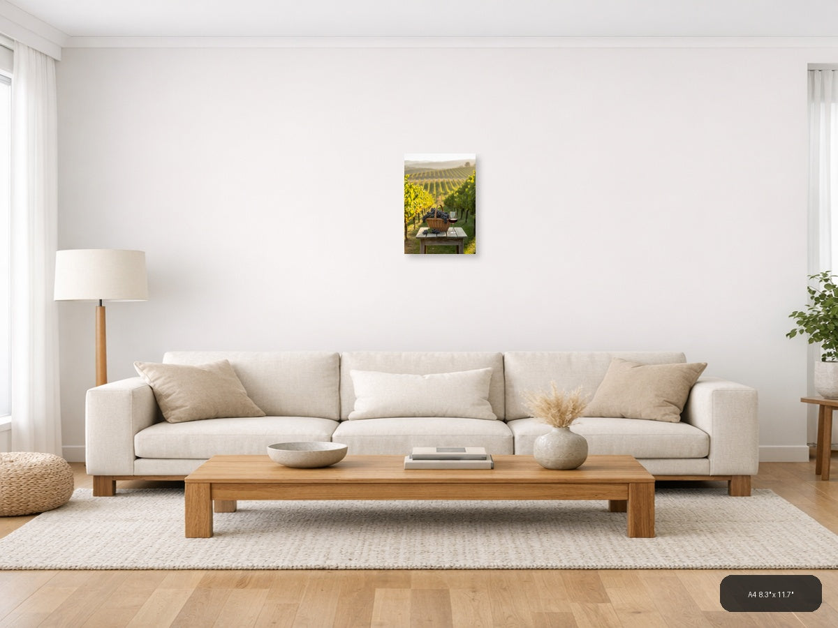 Wine — Minimalist (Portrait) Canvas Print | Minimalist Wall Art | A4 A3 A2 A1 — A4 / Living Room