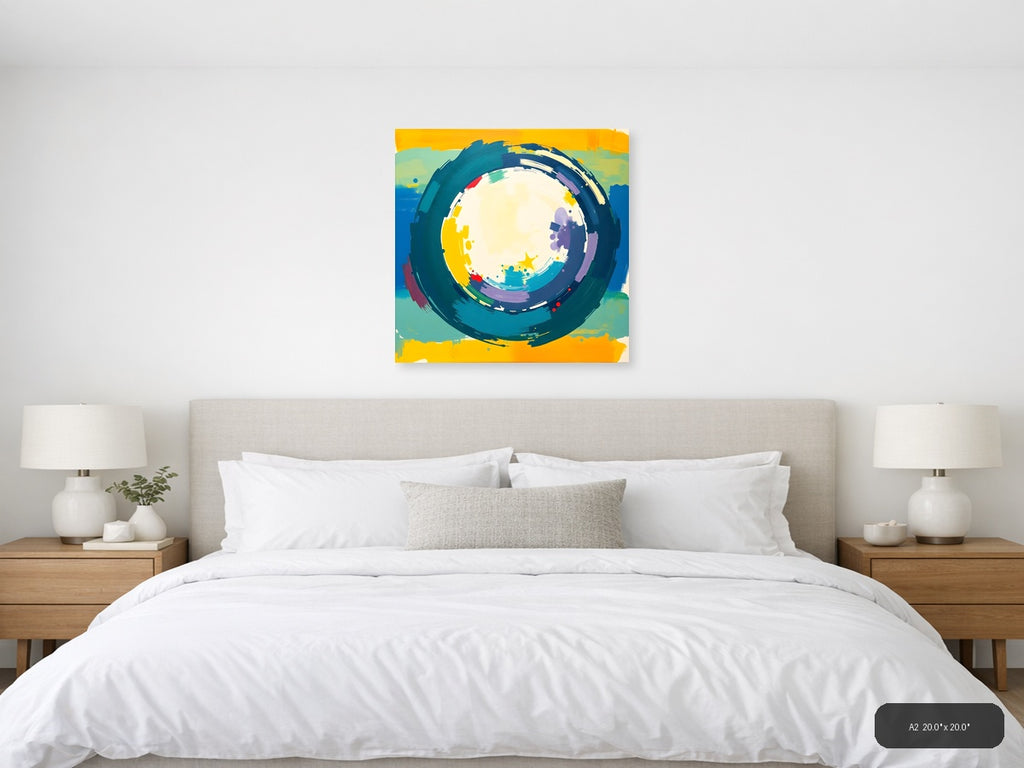 Colorful Abstract Circle with Star - Modern Wall Art — A2 / Bedroom