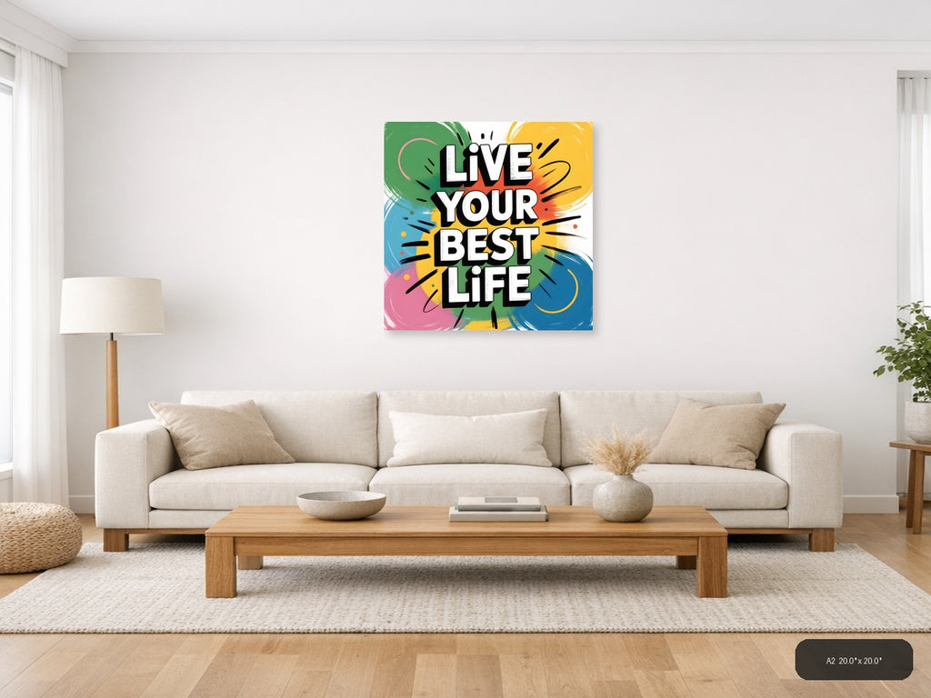 Live Your Best Life Abstract Colorful Wall Art — A2 / Living Room