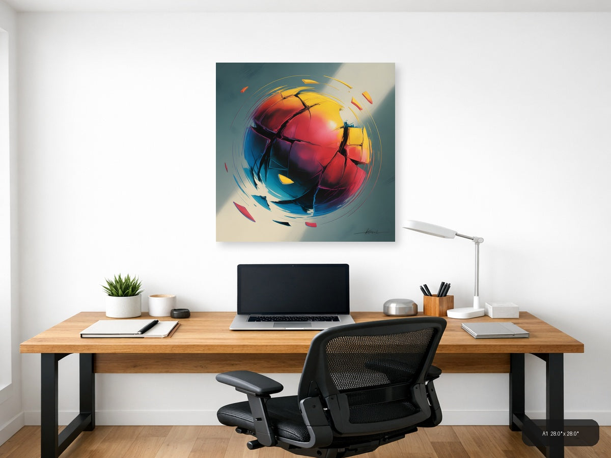 Colorful Abstract Geometric Sphere Wall Art — A1 / Office