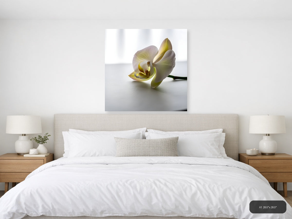 Minimalist Yellow Orchid Flower Wall Art — A1 / Bedroom