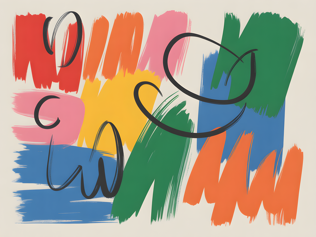 Colorful Abstract Brushstrokes Modern Wall Art