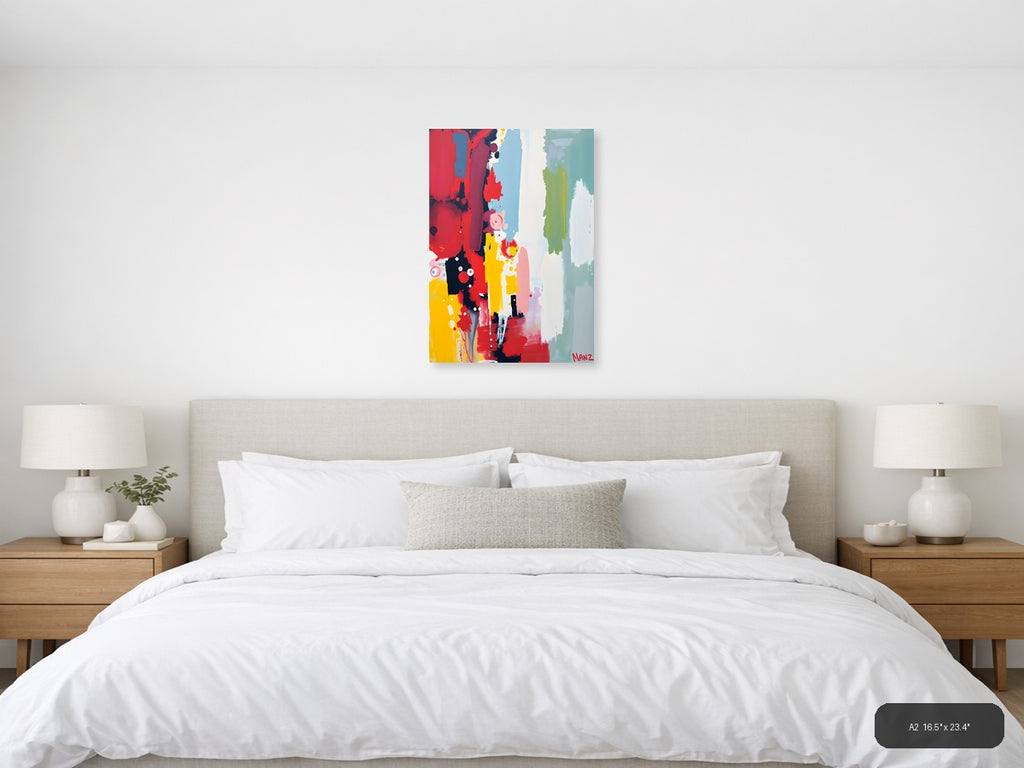 Vibrant Abstract Paint Splash Modern Wall Art — A2 / Bedroom
