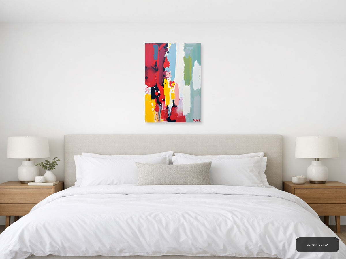 Vibrant Abstract Paint Splash Modern Wall Art — A2 / Bedroom
