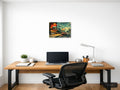 Vintage Diner Street Scene Retro Americana Wall Art — A4 / Office