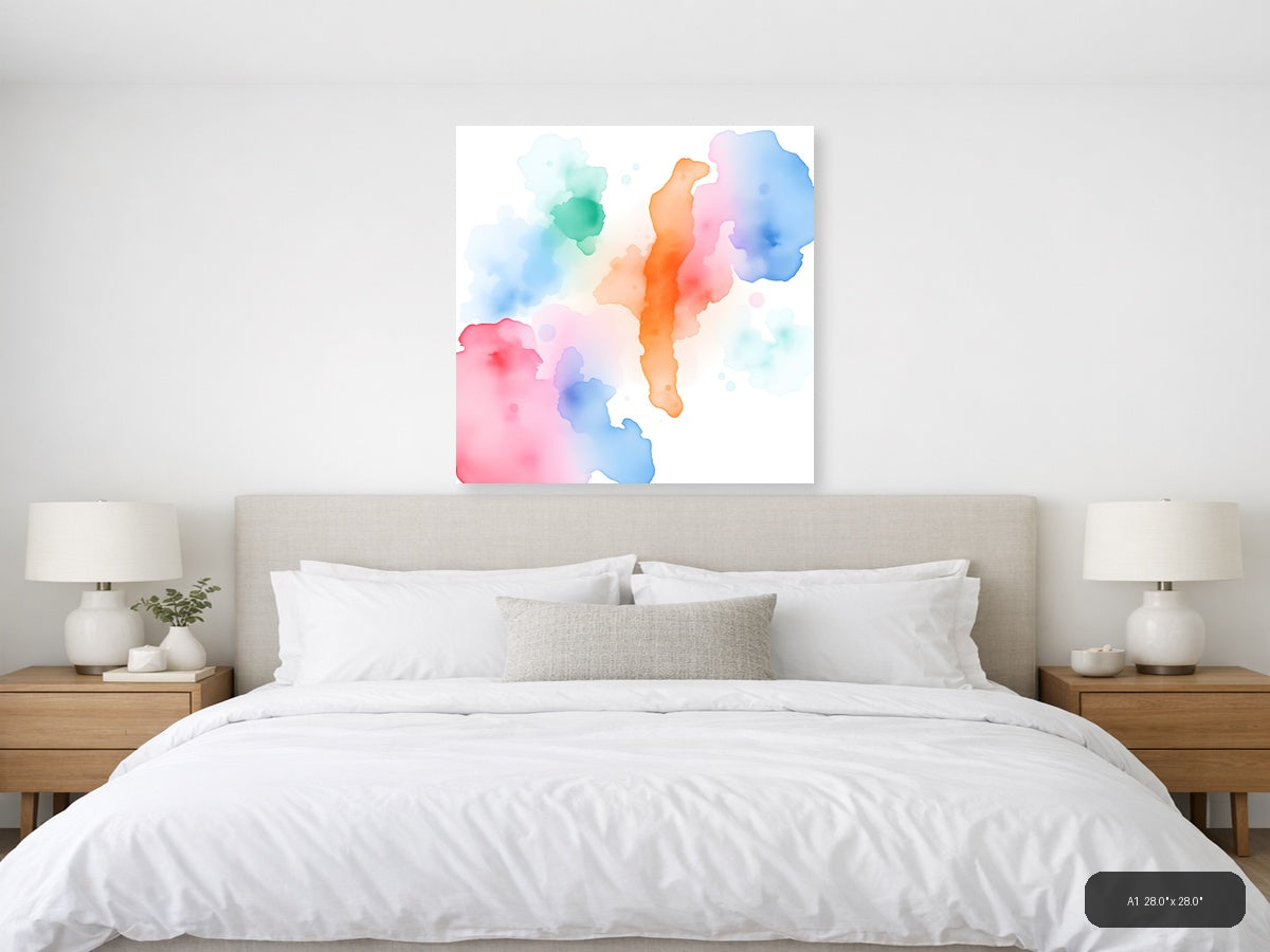 Colorful Watercolor Silhouettes Abstract Wall Art — A1 / Bedroom