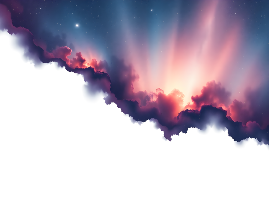 Cosmic Nebula Cloud Minimalist Landscape Wall Art
