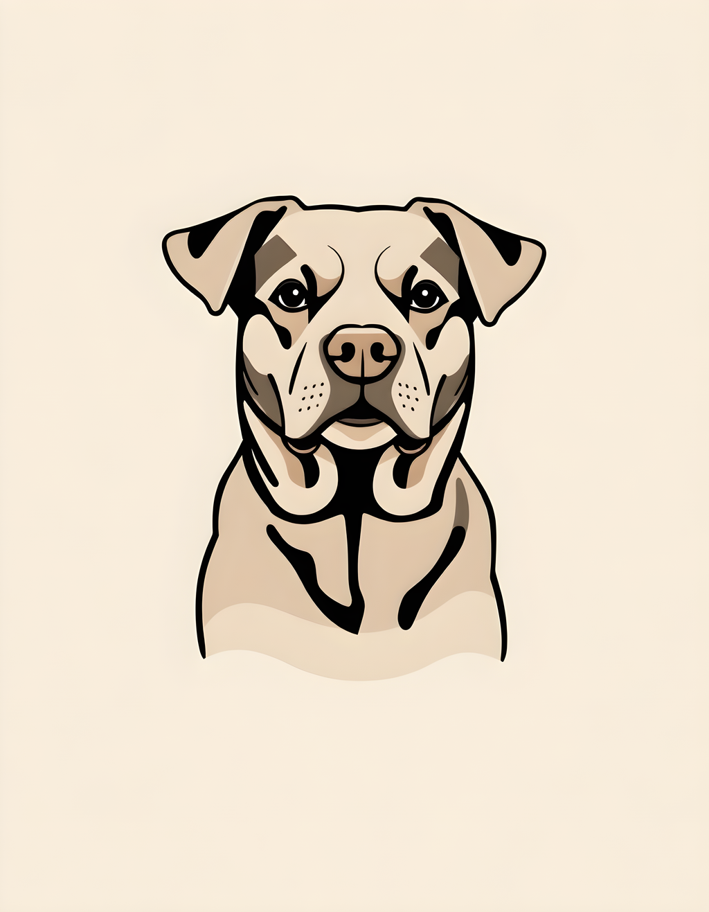 Minimalist Boxer Dog Portrait Wall Art