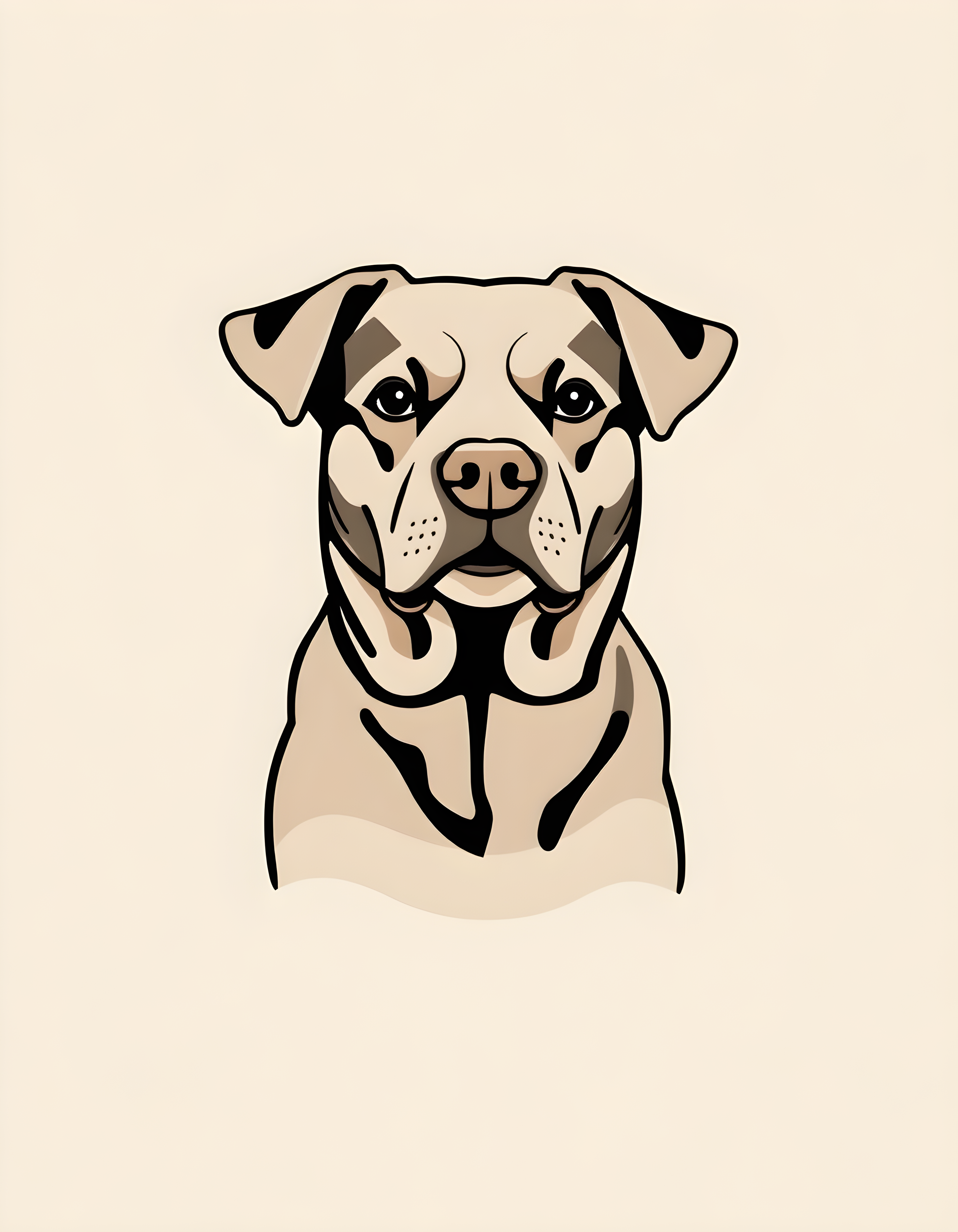 Minimalist Boxer Dog Portrait Wall Art