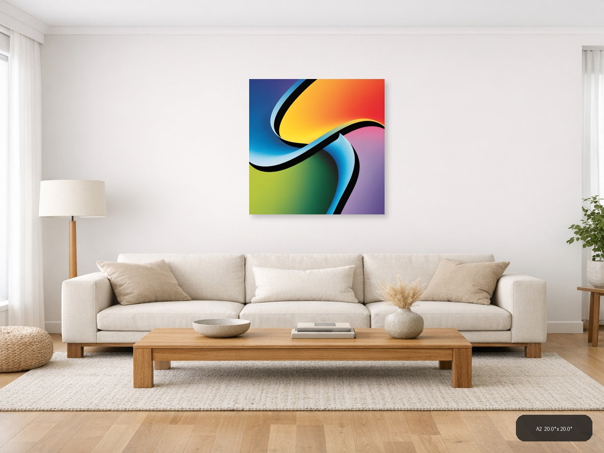 Colorful Abstract Wave Photography Wall Art — A2 / Living Room