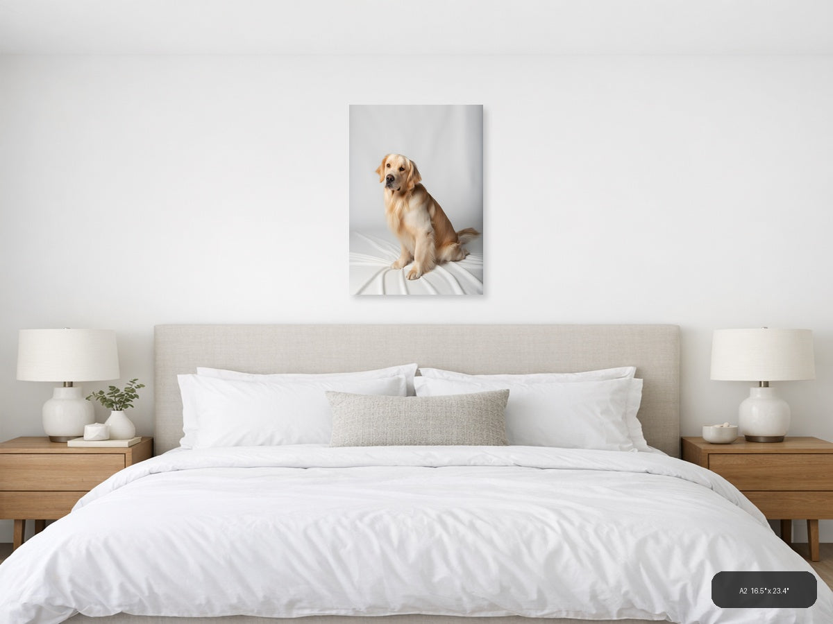 Golden Labrador Portrait Minimalist Wall Art — A2 / Bedroom