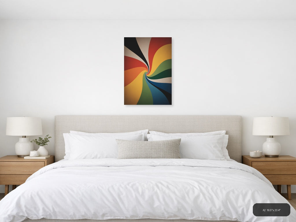 Colorful Spiral Swirl Abstract Photography Wall Art — A2 / Bedroom