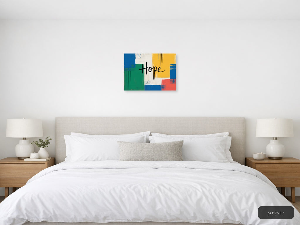 Hope Abstract Geometric Colorblock Modern Wall Art — A4 / Bedroom