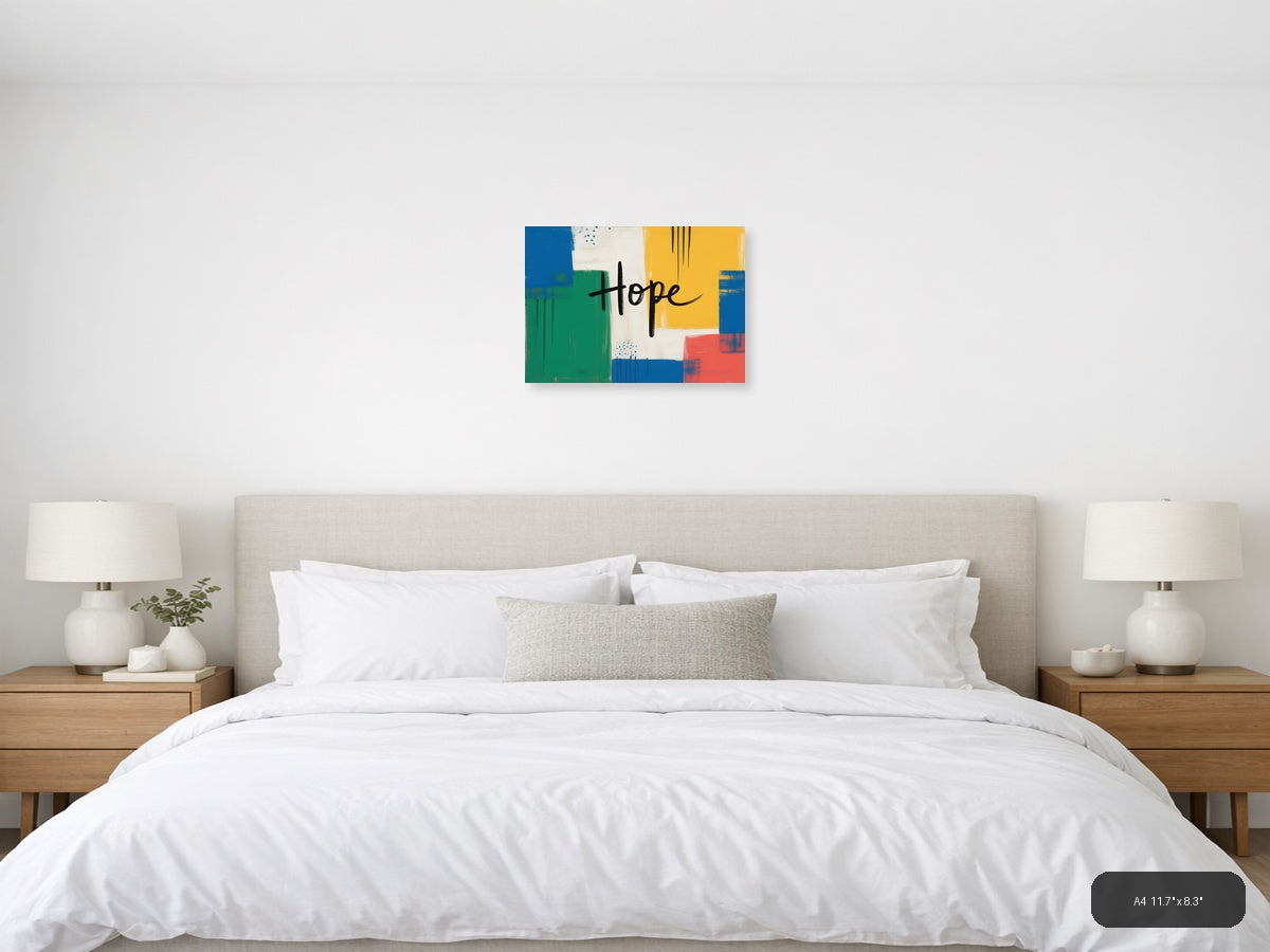 Hope Abstract Geometric Colorblock Modern Wall Art — A4 / Bedroom