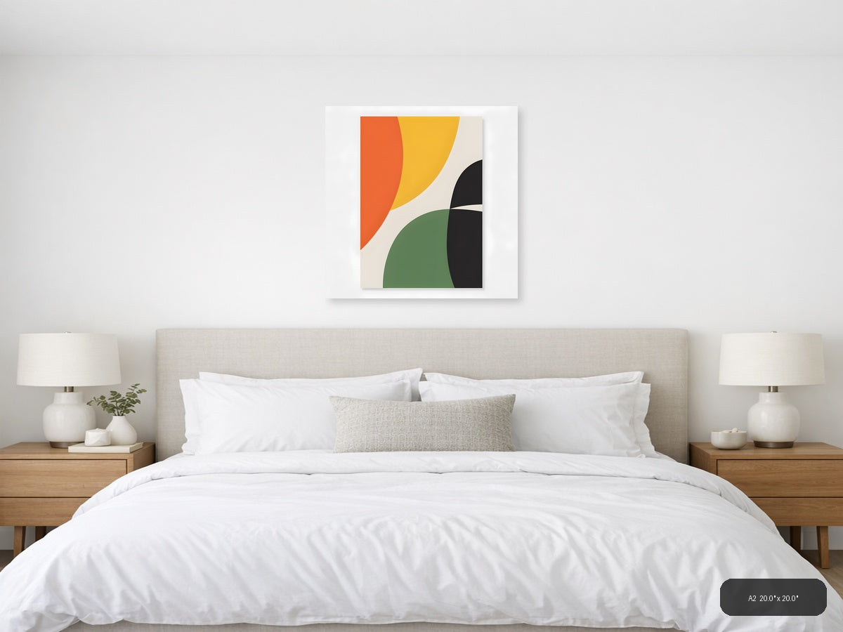 Minimalist Abstract Geometric Shapes Wall Art — A2 / Bedroom