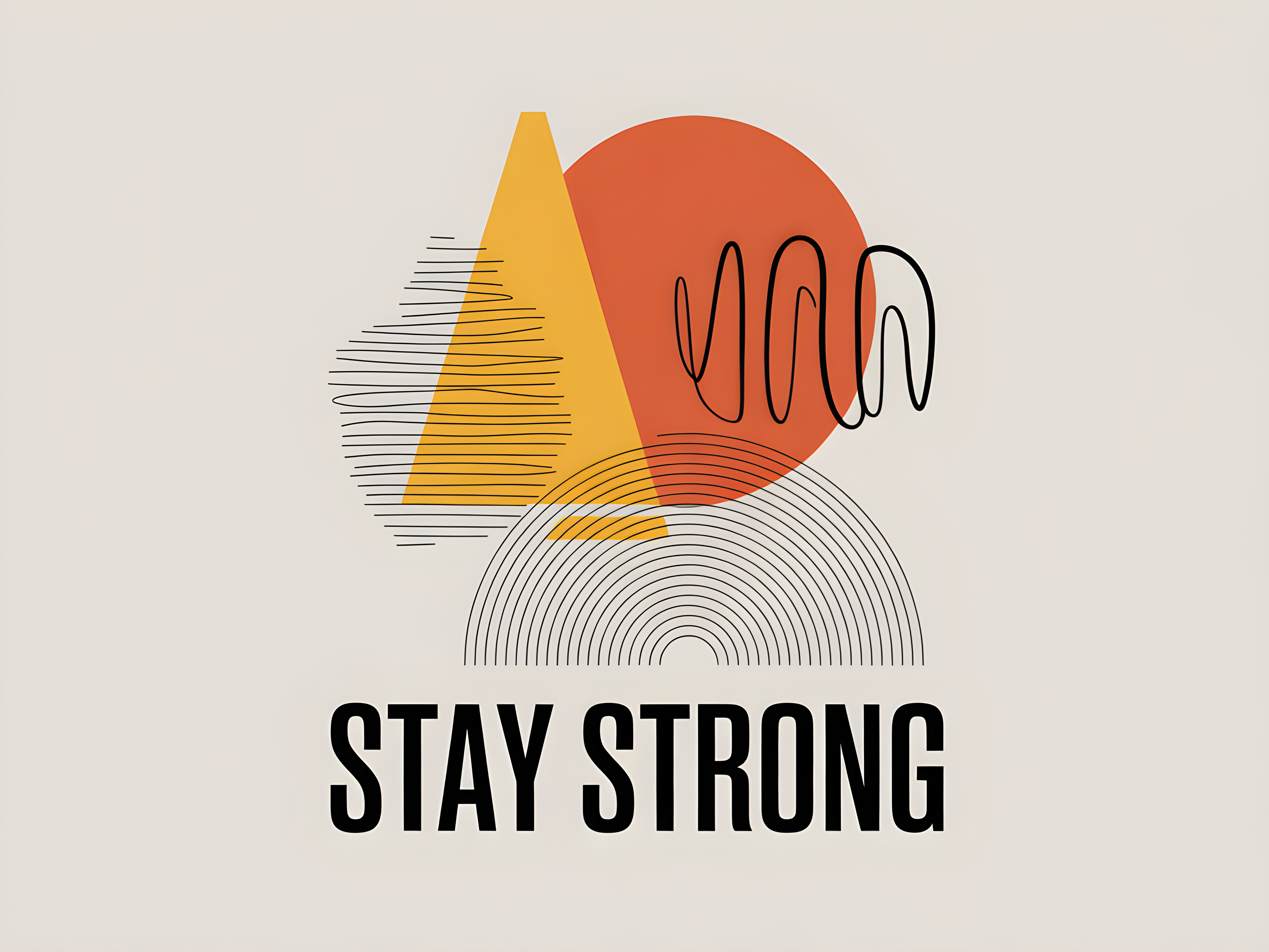 Stay Strong Motivational Line Art & Geometric Wall Art