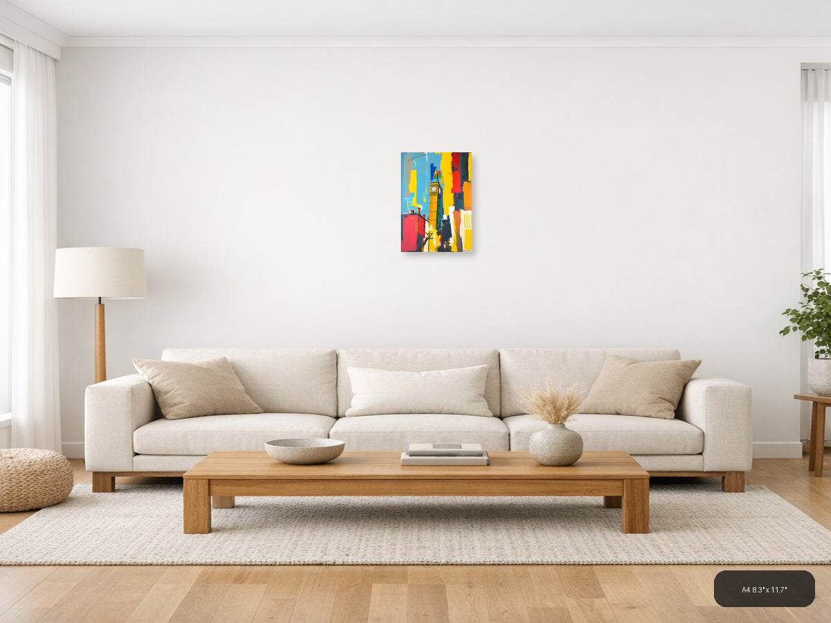 Big Ben London Abstract Colorful Pop Art Wall Art — A4 / Living Room