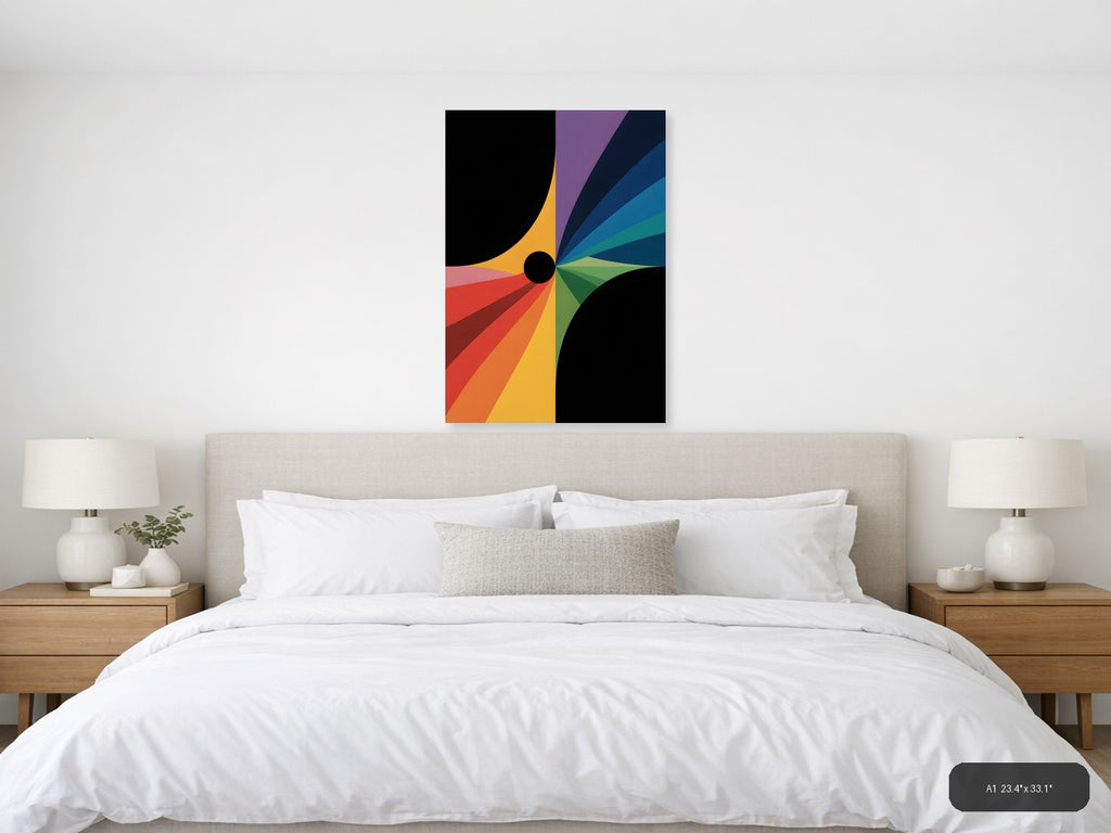 Colorful Radial Spectrum Circle Photography Wall Art — A1 / Bedroom