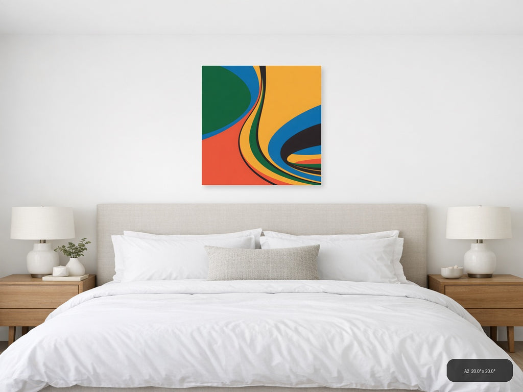 Colorful Abstract Wave Layers Photography Wall Art — A2 / Bedroom
