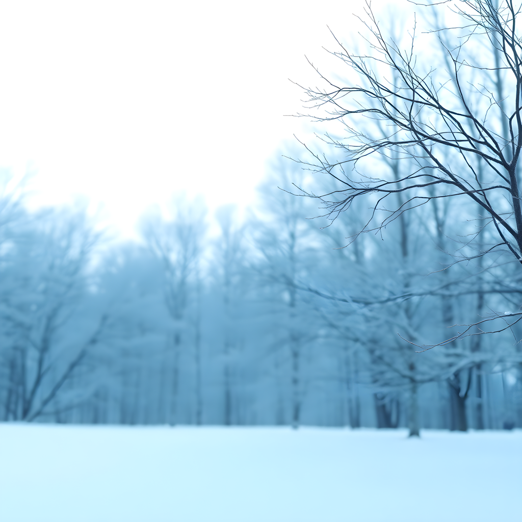 Minimalist Winter Forest Snow Landscape Wall Art