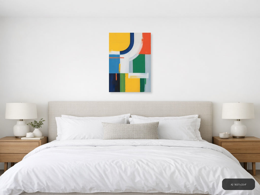 Vibrant Abstract Geometric Composition Modern Wall Art — A2 / Bedroom