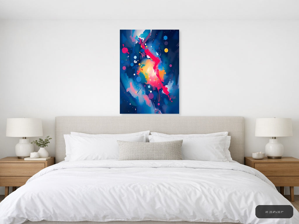 Vibrant Abstract Cosmic Explosion | Modern Wall Art — A1 / Bedroom