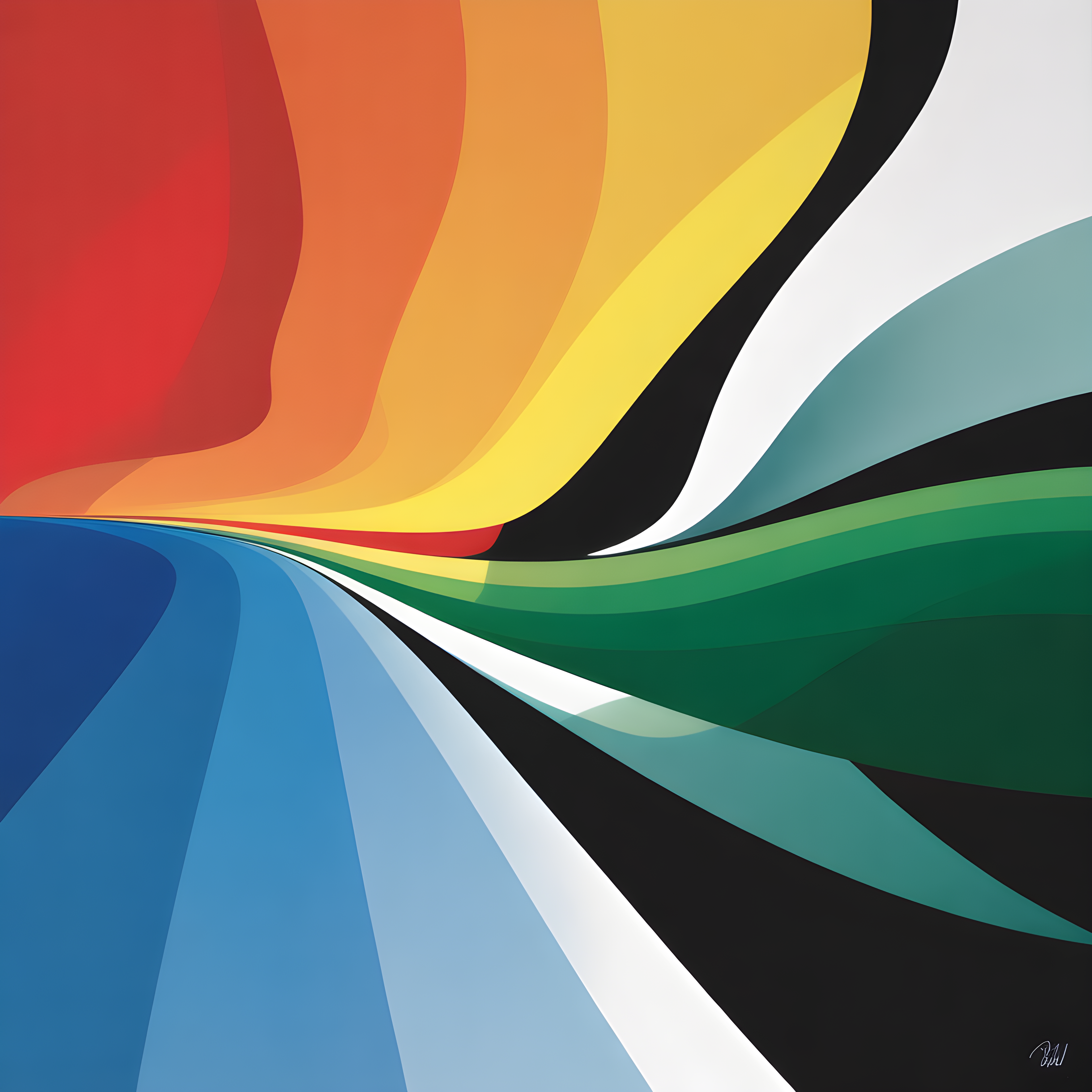 Colorful Abstract Wave Flow Modern Photography Wall Art