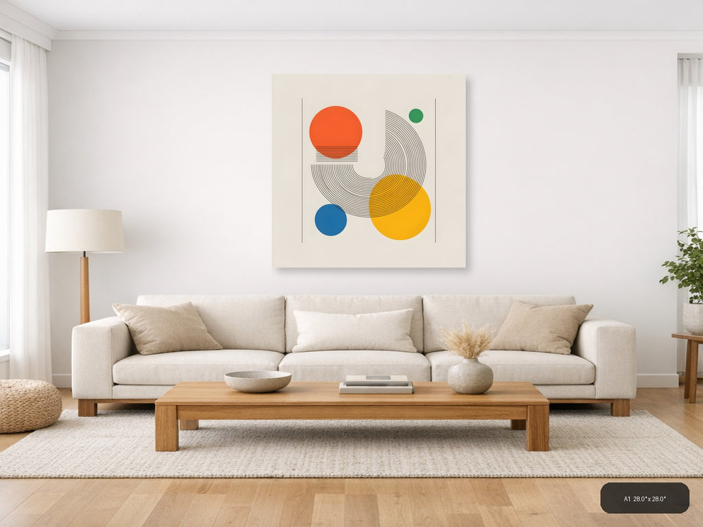 Geometric Circles Line Art Wall Art — A1 / Living Room