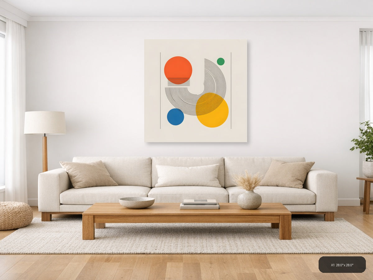 Geometric Circles Line Art Wall Art — A1 / Living Room
