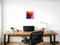 Abstract Red Heart with Dripping Paint Wall Art — A4 / Office