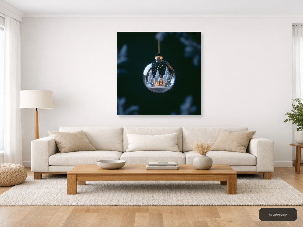 Winter Snow Globe House Photography Wall Art — A1 / Living Room