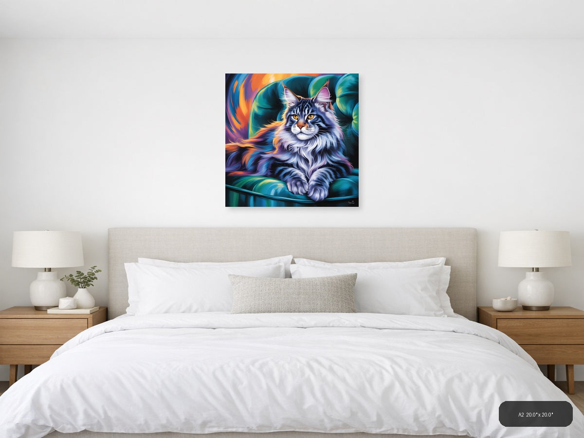 Colorful Abstract Lynx Portrait - Vibrant Wall Art — A2 / Bedroom