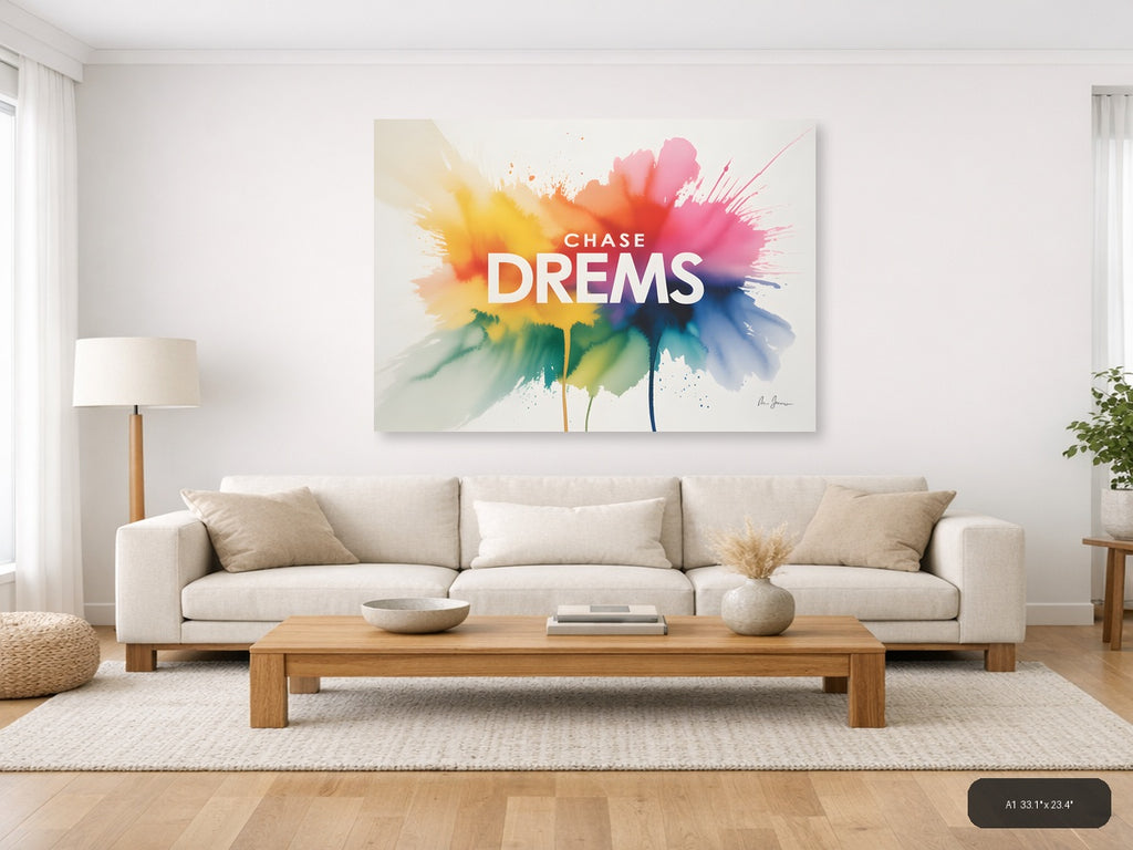Chase Dreams Watercolor Flower Wall Art — A1 / Living Room