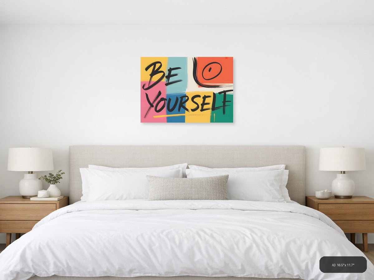 Be Yourself Abstract Colorblock Pop Art Wall Art — A3 / Bedroom