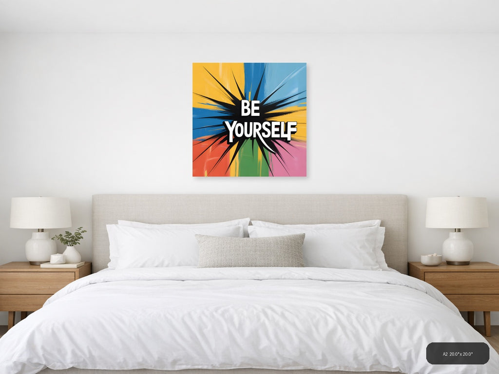 Colorful Abstract Sunburst Rainbow Wall Art — A2 / Bedroom