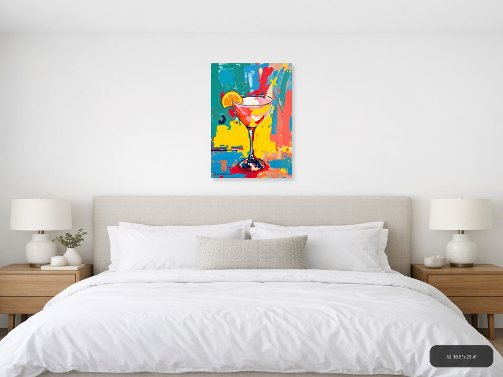 Vibrant Cocktail Abstract Pop Art Wall Art — A2 / Bedroom