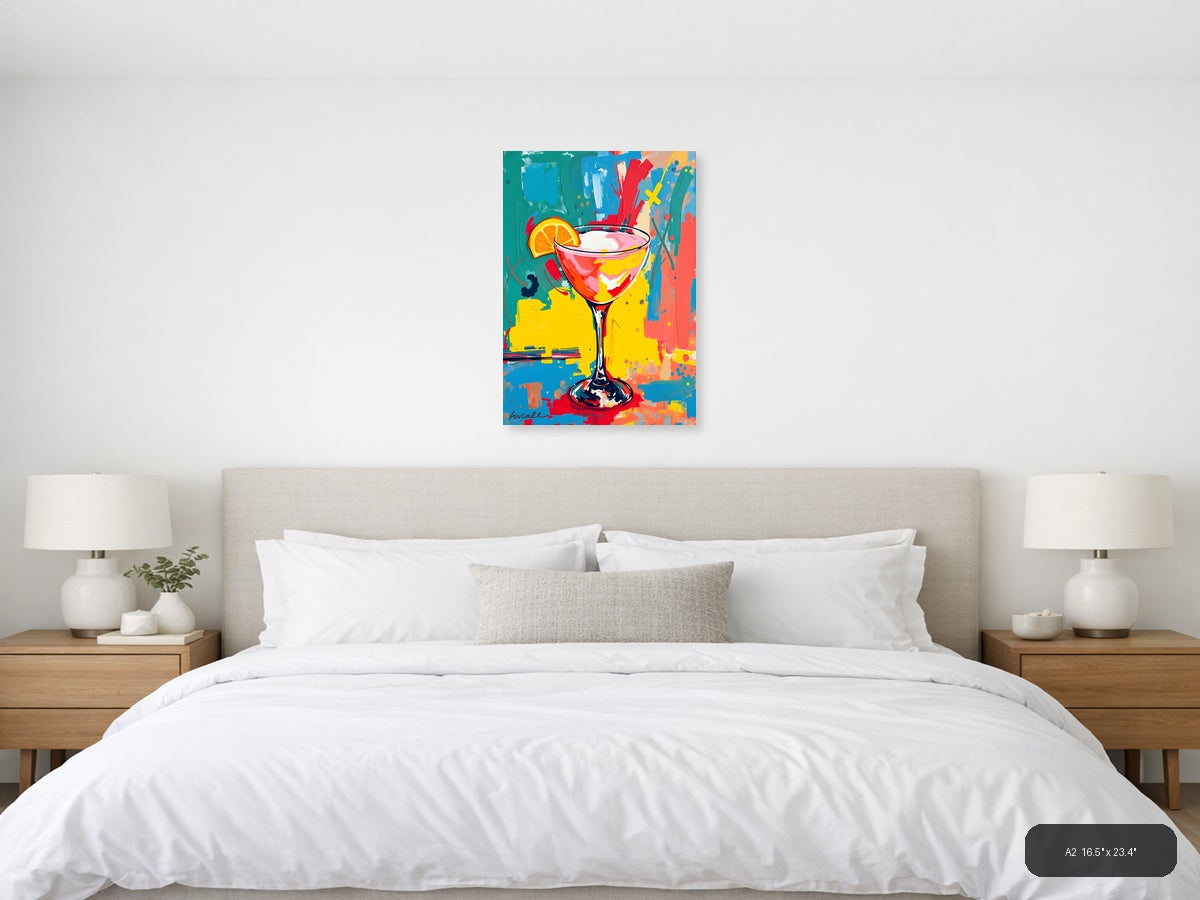Vibrant Cocktail Abstract Pop Art Wall Art — A2 / Bedroom
