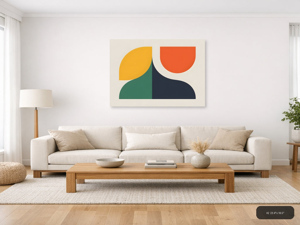 Minimalist Geometric Shapes Abstract Wall Art — A2 / Living Room
