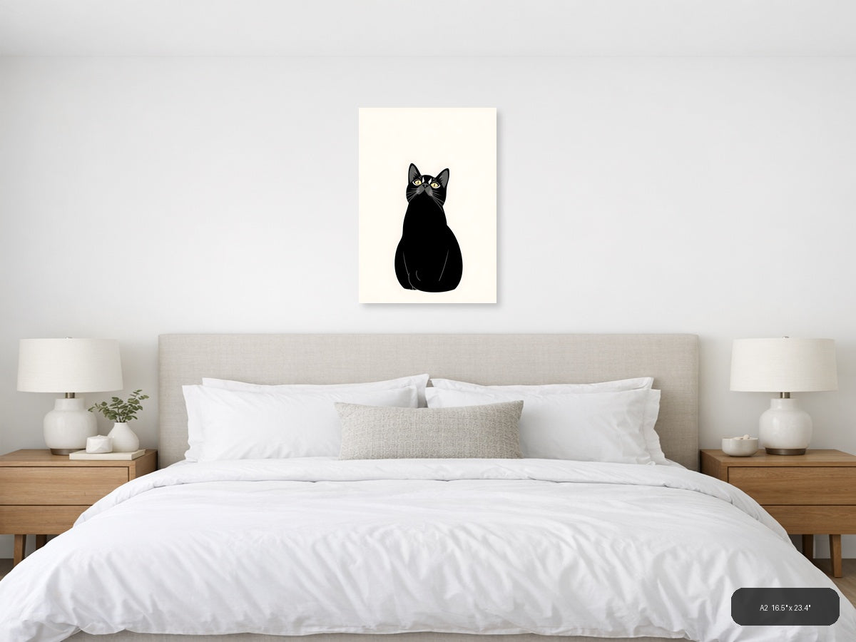 Cat Life Canvas Print | Minimalist Wall Art | A4 A3 A2 A1 — A2 (Bedroom)