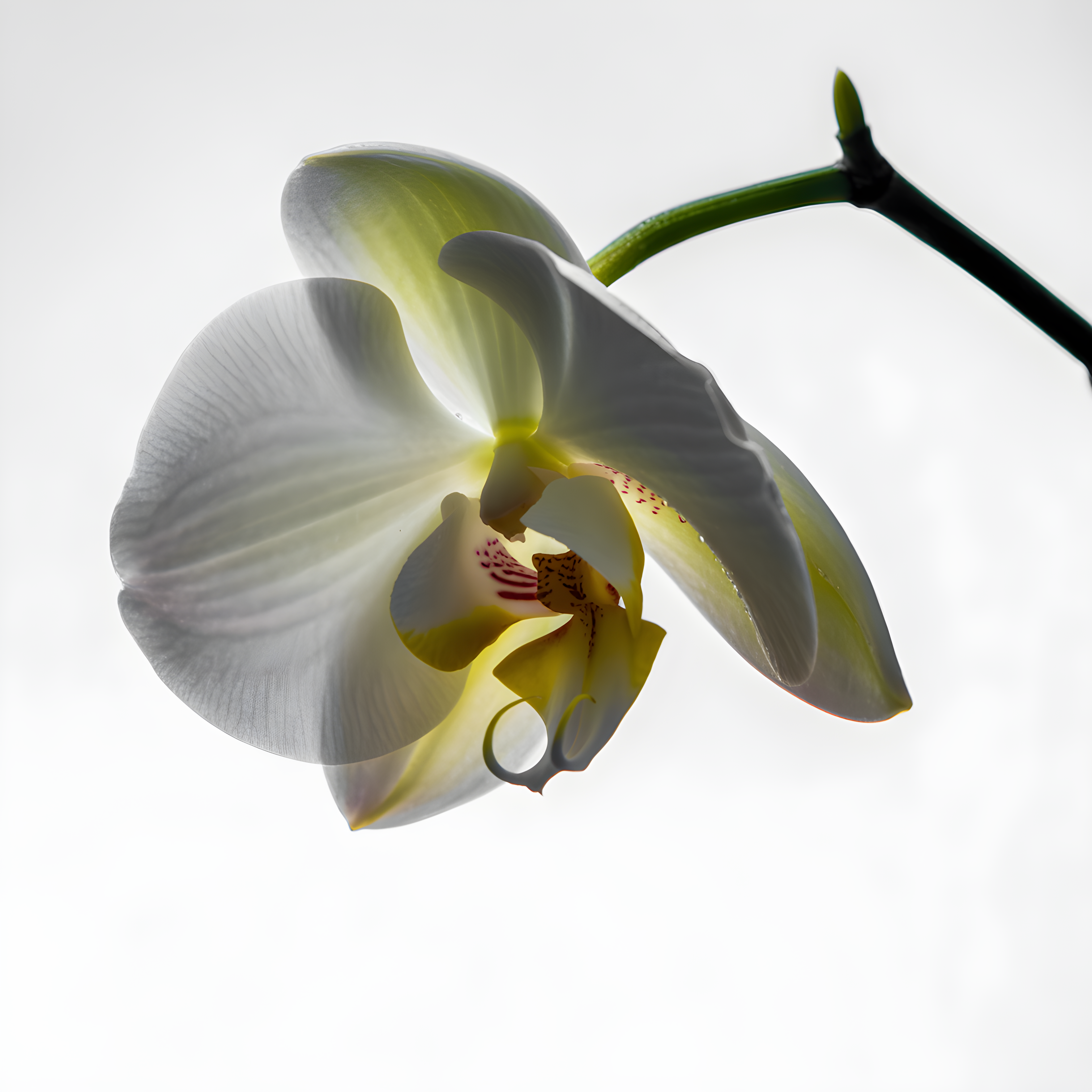 White Orchid Flower Minimalist Botanical Wall Art