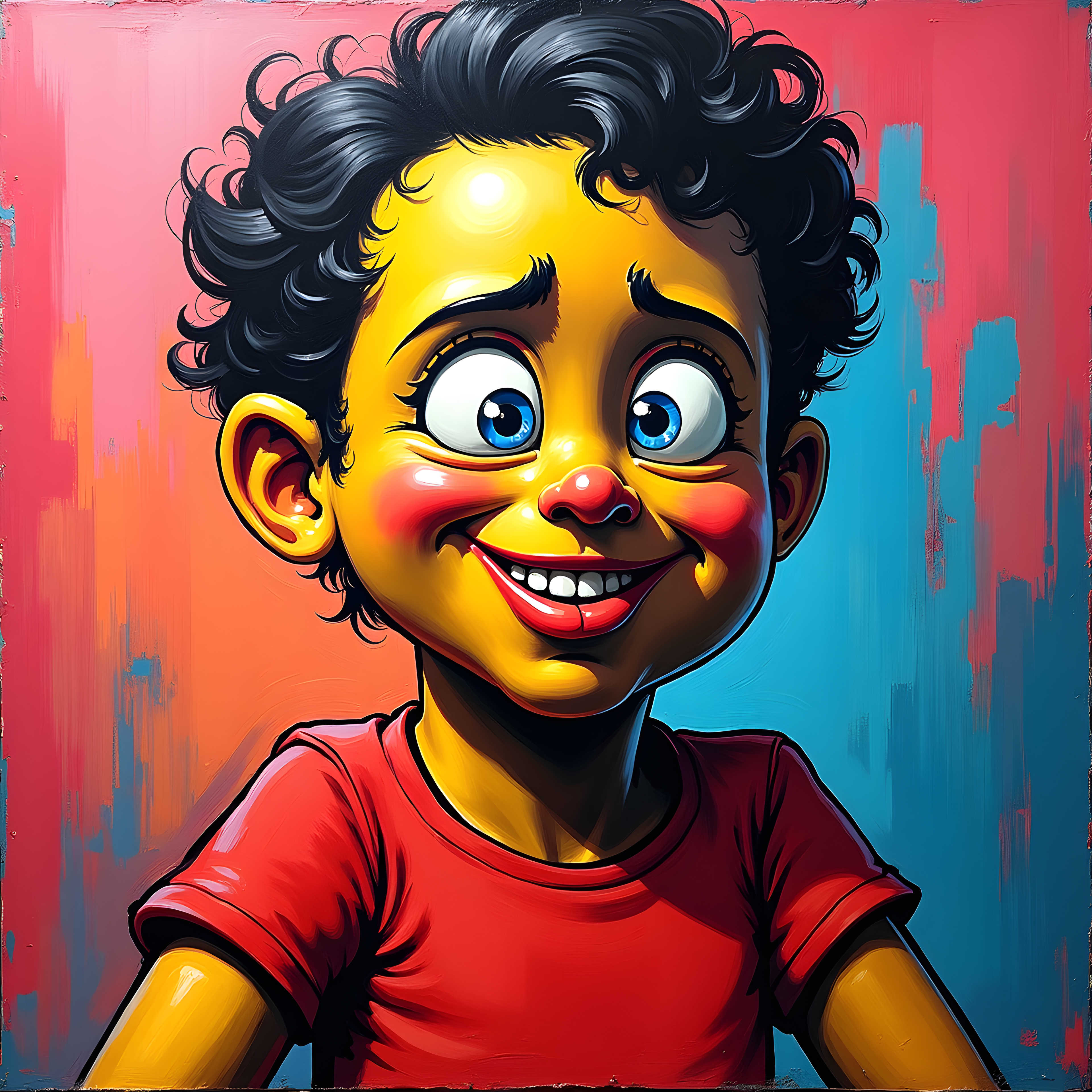 Vibrant Yellow Character Pop Art Wall Art