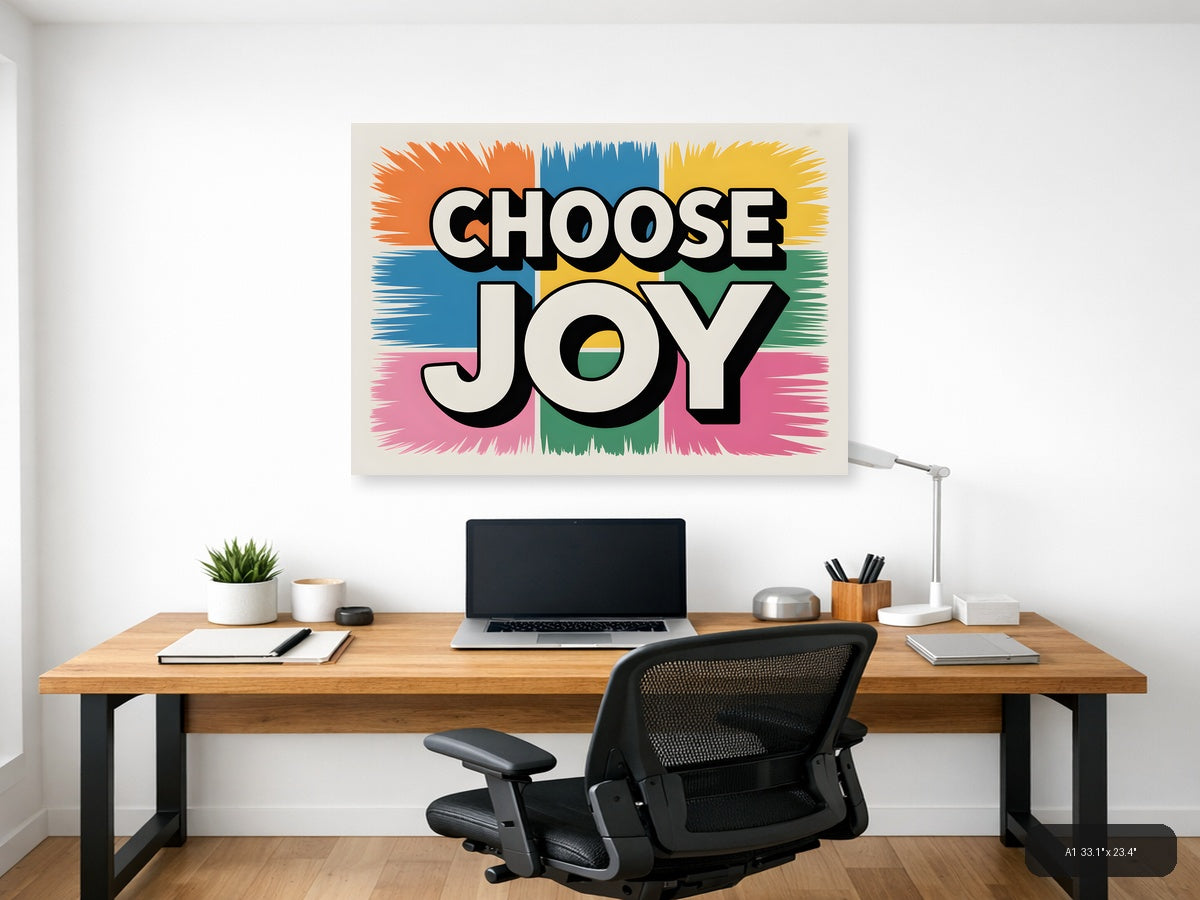 Choose Joy Abstract Colorblock Canvas Wall Art — A1 / Office