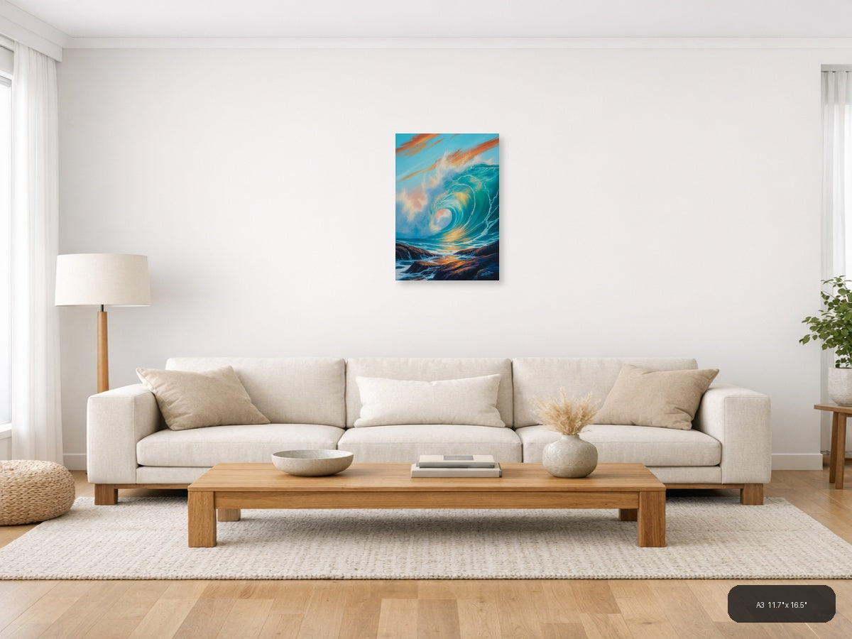 Ocean Horizon — Abstract (Portrait) Canvas Print | Abstract Wall Art | A4 A3 A2 A1 — A3 / Living Room