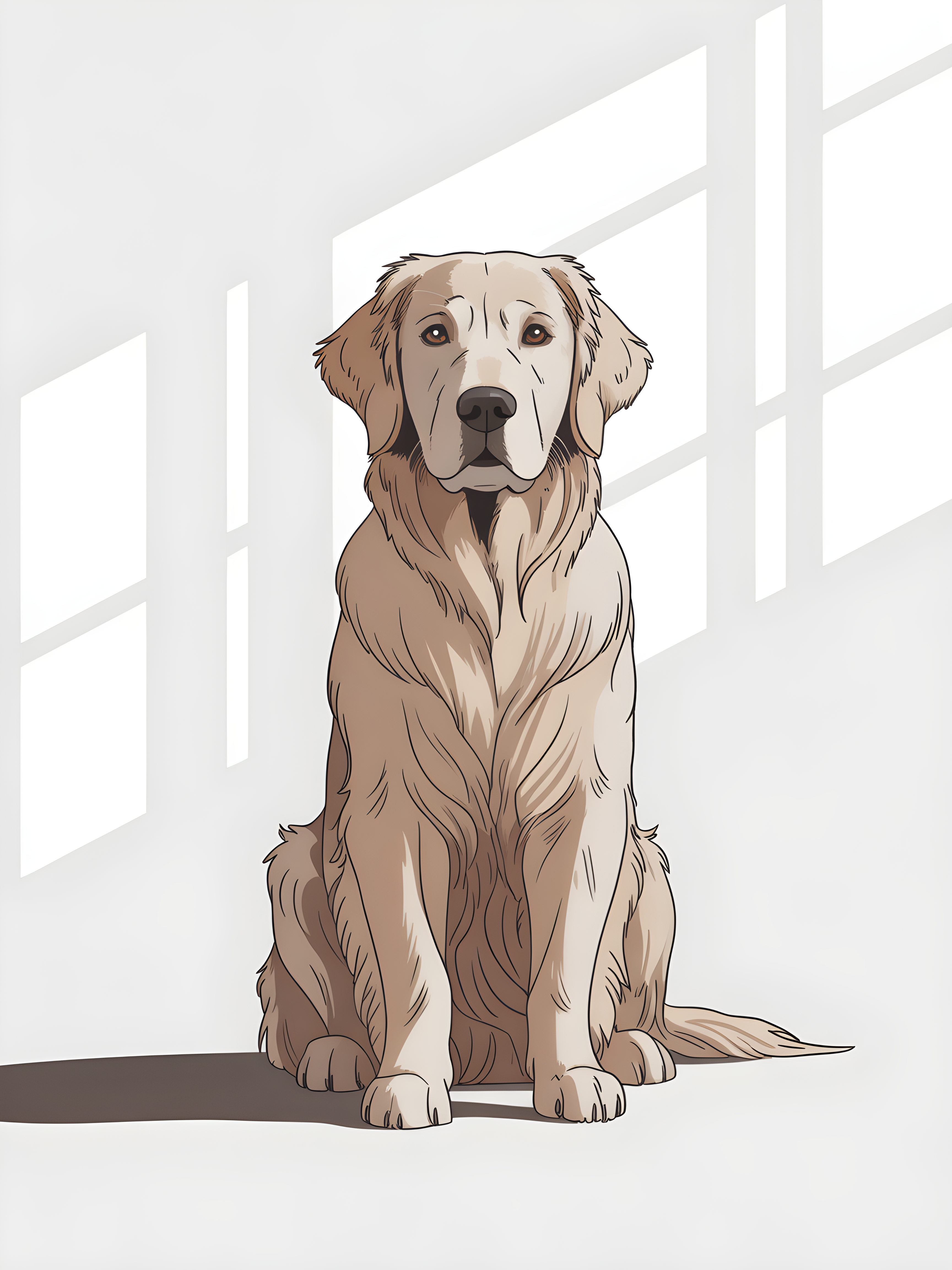 Minimalist Brown Labrador Portrait Wall Art