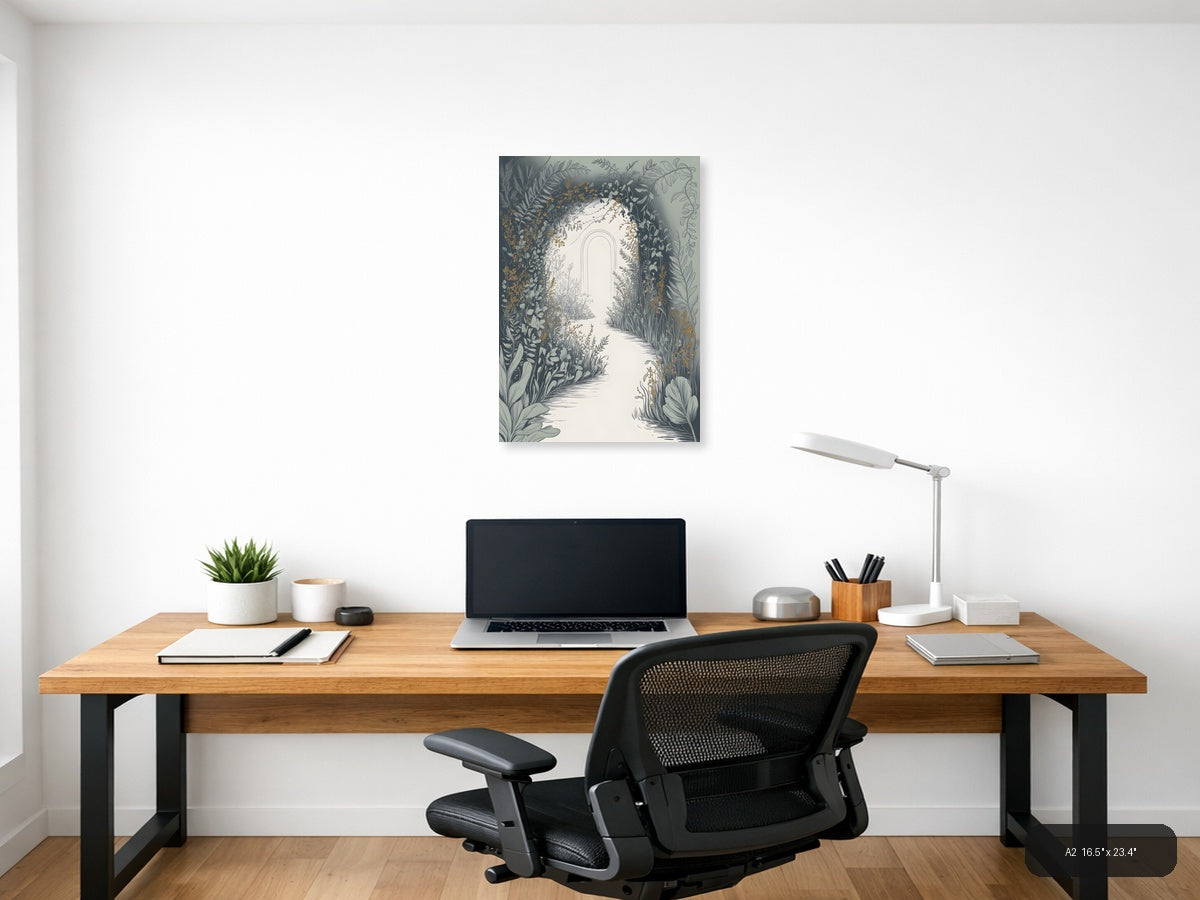 Botanical Garden Archway Line Art Wall Art — A2 / Office
