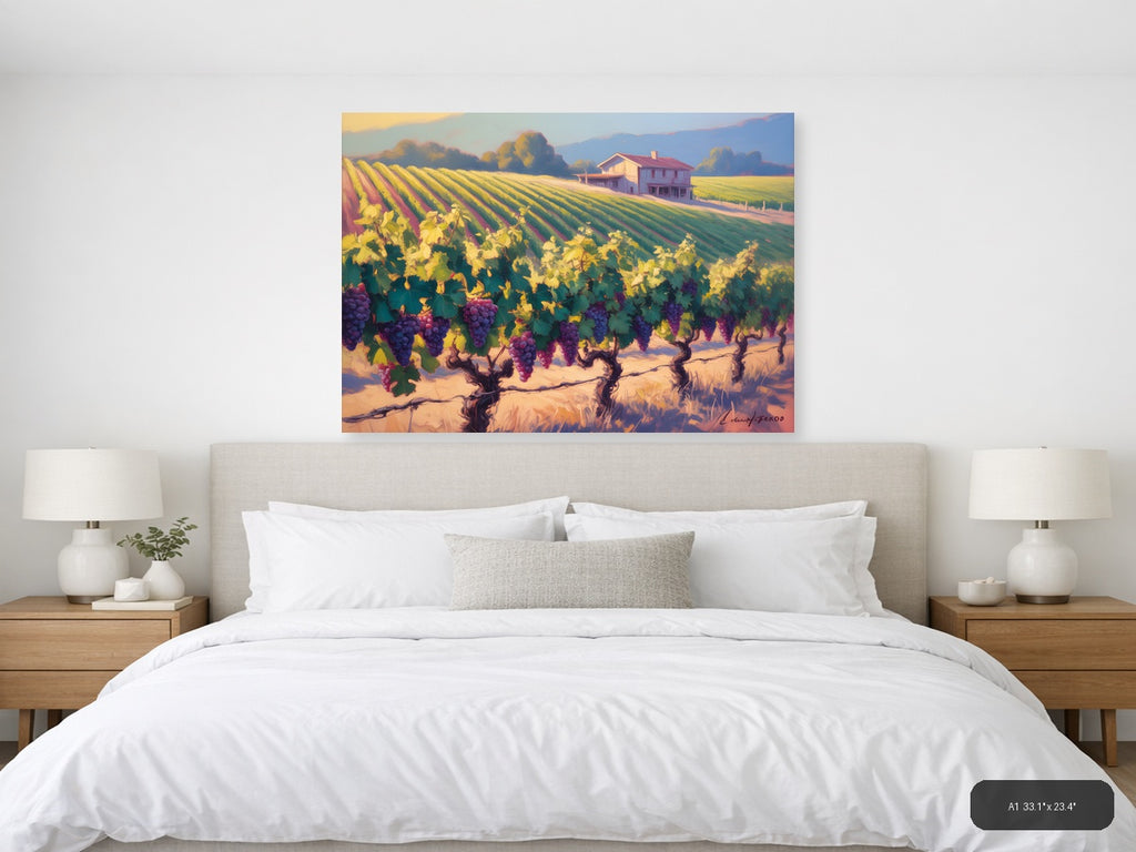Vibrant Vineyard Landscape Abstract Wall Art — A1 / Bedroom