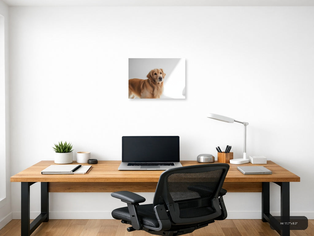 Golden Retriever Portrait Minimalist Wall Art — A4 / Office