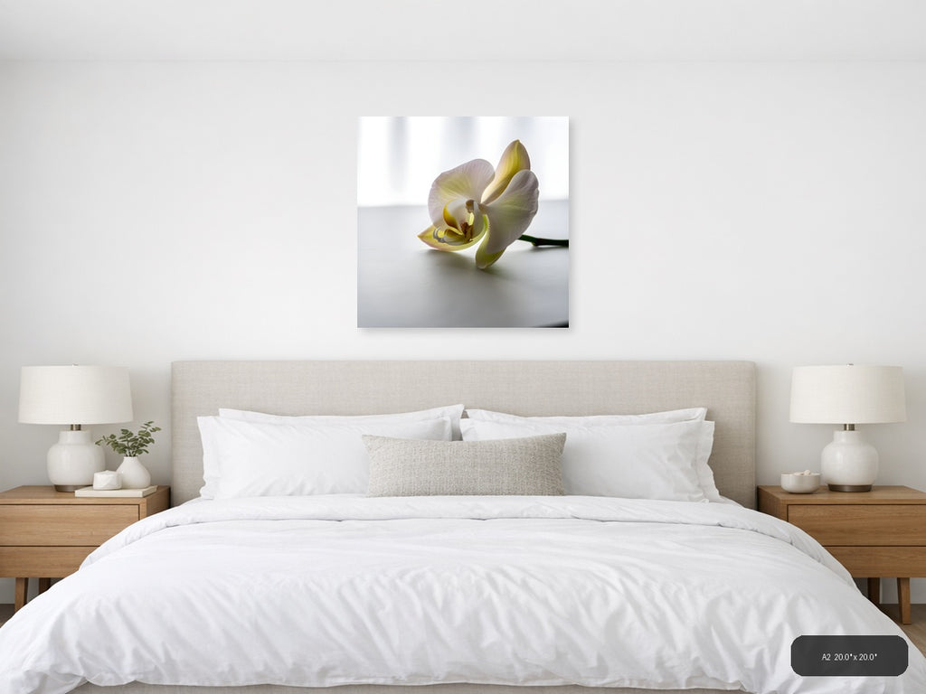 Minimalist Yellow Orchid Flower Wall Art — A2 / Bedroom