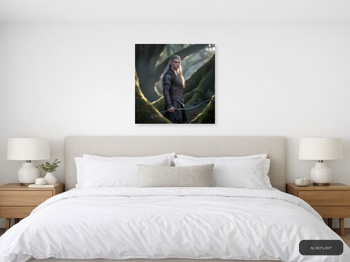 Elven Archer in Enchanted Forest Photography Wall Art — A2 / Bedroom